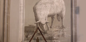 Lamb Grazing mural by Philip Butler, 1859