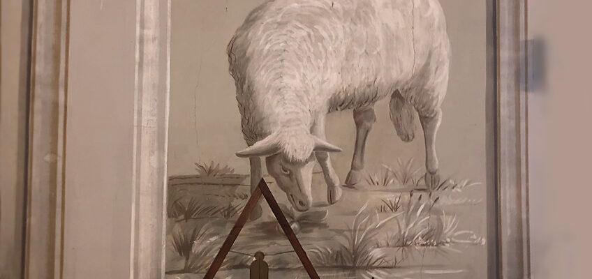 Lamb Grazing mural by Philip Butler, 1859